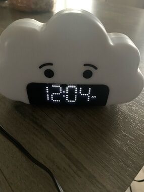 Cute White Cloud Kids Alarm Clock with LED Display